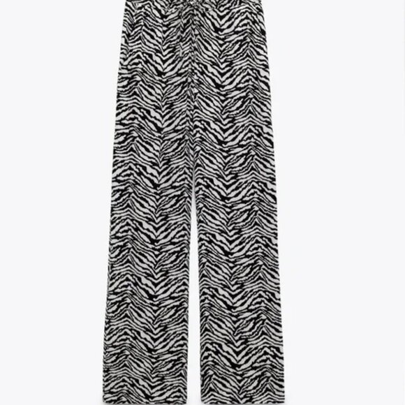 Zara Zebra Print linen pants Size xS - Picture 1 of 4